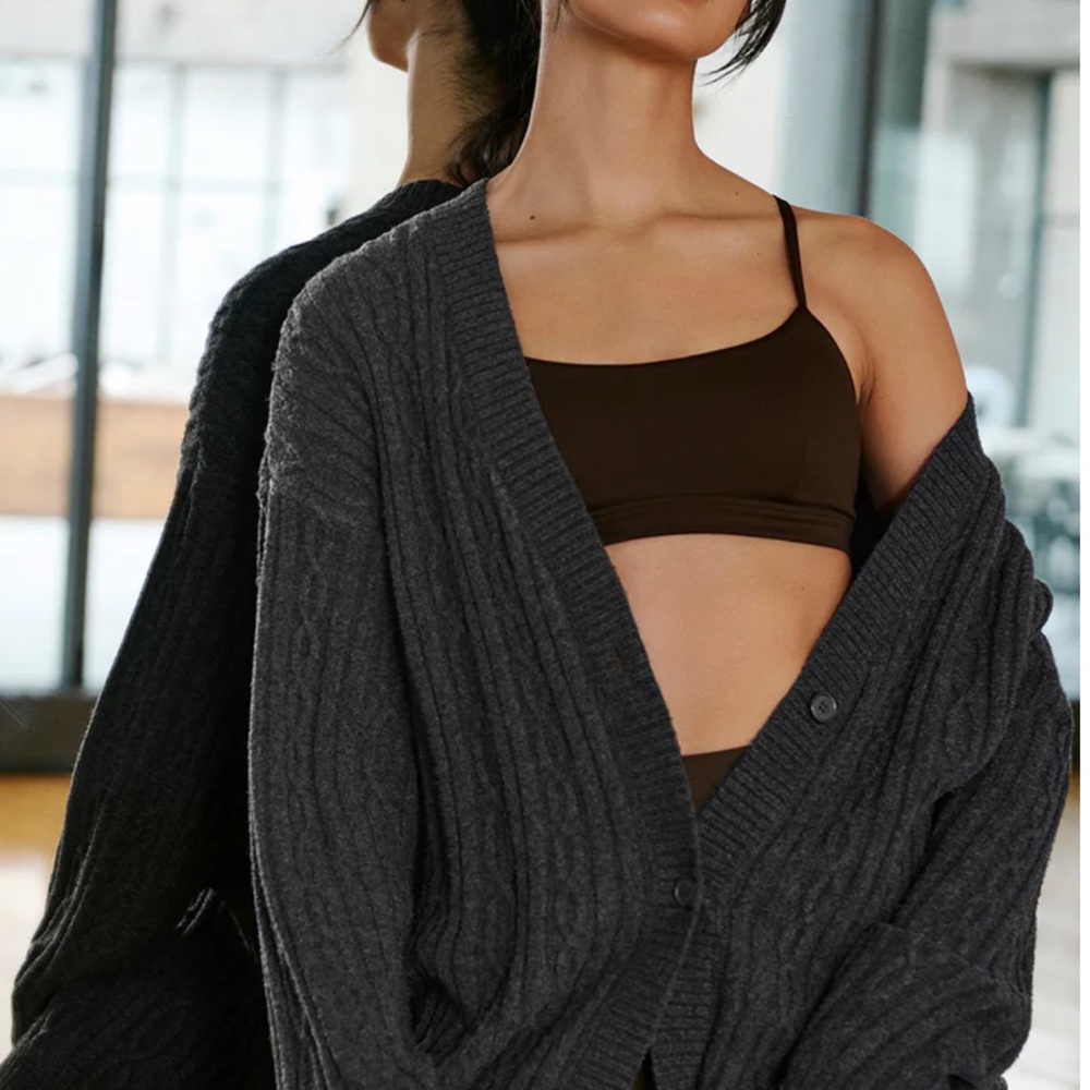 ALO Yoga Gray Chunky Knit Cardigan